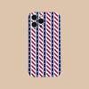 Red Blue Stripe Mobile Phone Case for iPhone 17 16 15 14 13 12 11 X XR XS Air Pro Max Plus Mini Clear Colorful Cover Cellphones