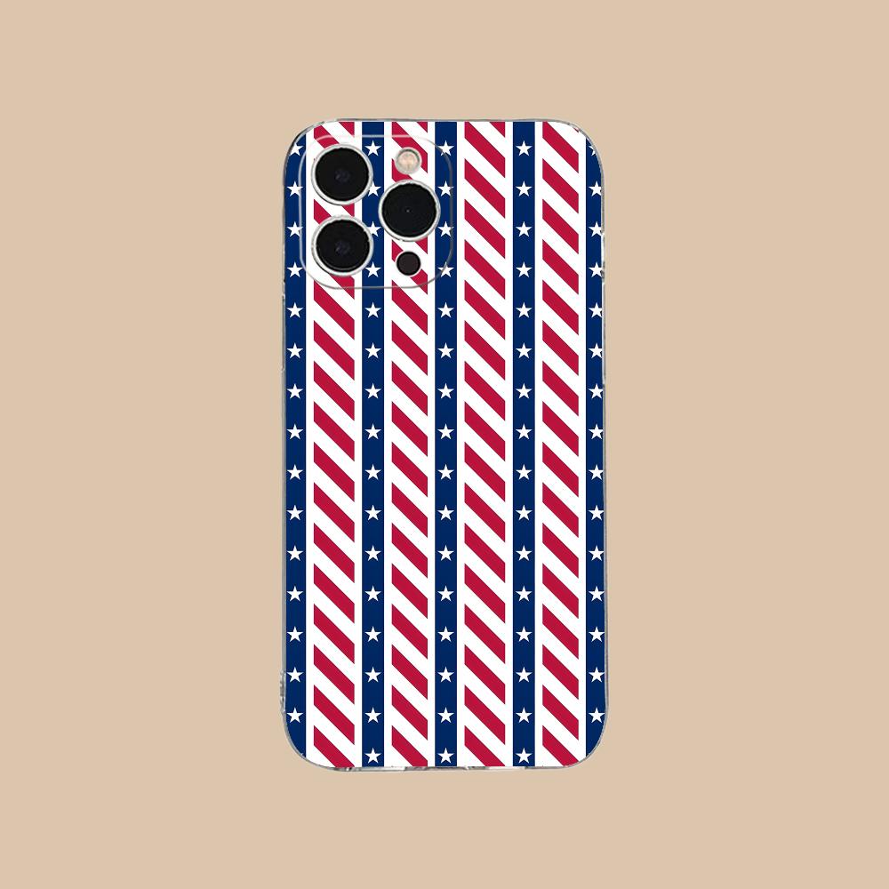 

Red Blue Stripe Mobile Phone Case for iPhone 17 16 15 14 13 12 11 X XR XS Air Pro Max Plus Mini Clear Colorful Cover Cellphones iPhone XS Max