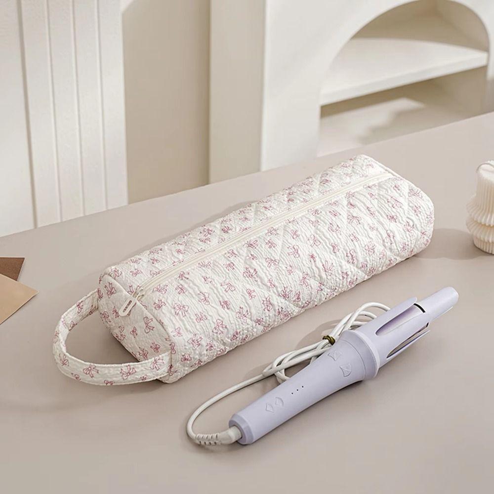 Quilting Cotton Hair Dryer Storage Bag Soft Curling Iron Carrying Case  Home Storage