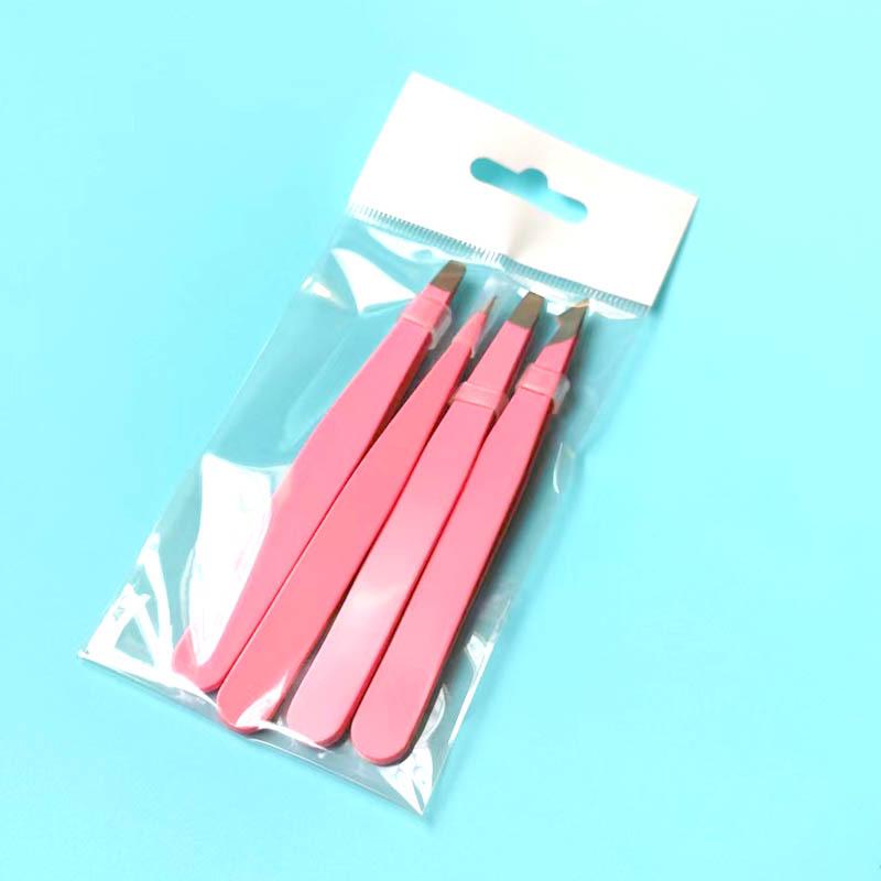 High-Quality Stainless Steel Black Eyebrow Tweezers Set for Multi-Purpose Hair Removal.