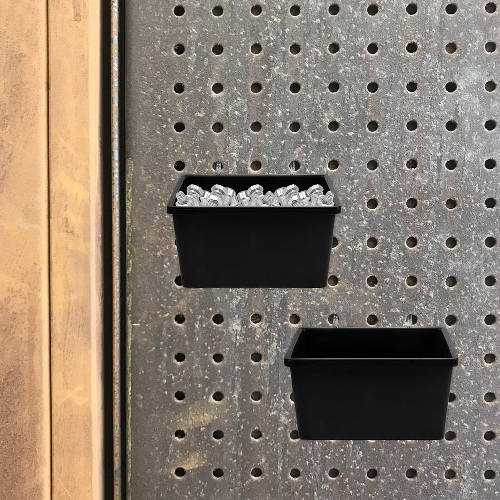 6Sets Pegboard Bins Plastic Storage Baskets Heavy-Duty Garage Workshop Craft Room Tool Organizers Pegboard Wall Storage