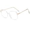 Transparent White Polygon Finished Myopia Eyewear Women Big Frame Minus Degree Diopter Glasses  Prescription 0 -0.5 -1.0 To -6.0