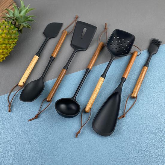 Silicone Cooking Spoon for Nonstick Cookware Heat Resistant Spatula Spoon Slotted Spoon Scraper Kitchen