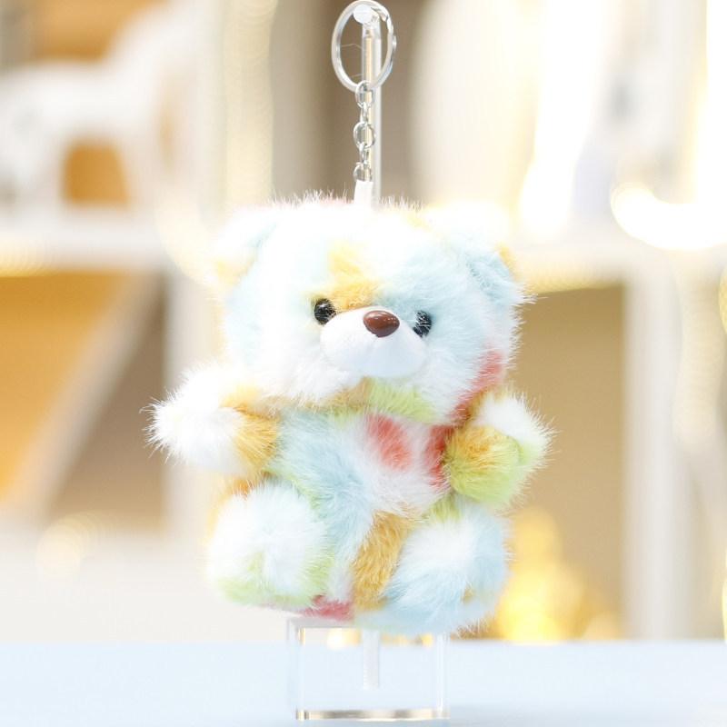 Plush Bear Keychain Toy With Colorful Design For Girls Gift Accessory