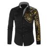 Men Long Sleeve Shirt With Metallic Print For Casual Wear And Spring Fashion