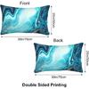 Marble Pillowcases Cushion Cover 20x30 Inches, Decor Throw Pillow Covers for Living Room Blue Marble Abstract Pattern Pillow Covers Queen Size for