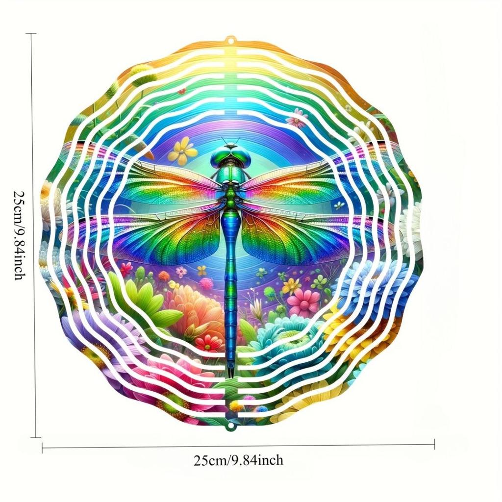 Metall Windspiel Lebhaftes Libellen Design Bunte Gartendekoration Kein Strom Benötigt Perfektes Geschenk für Muttertag Geburtstage Einweihung