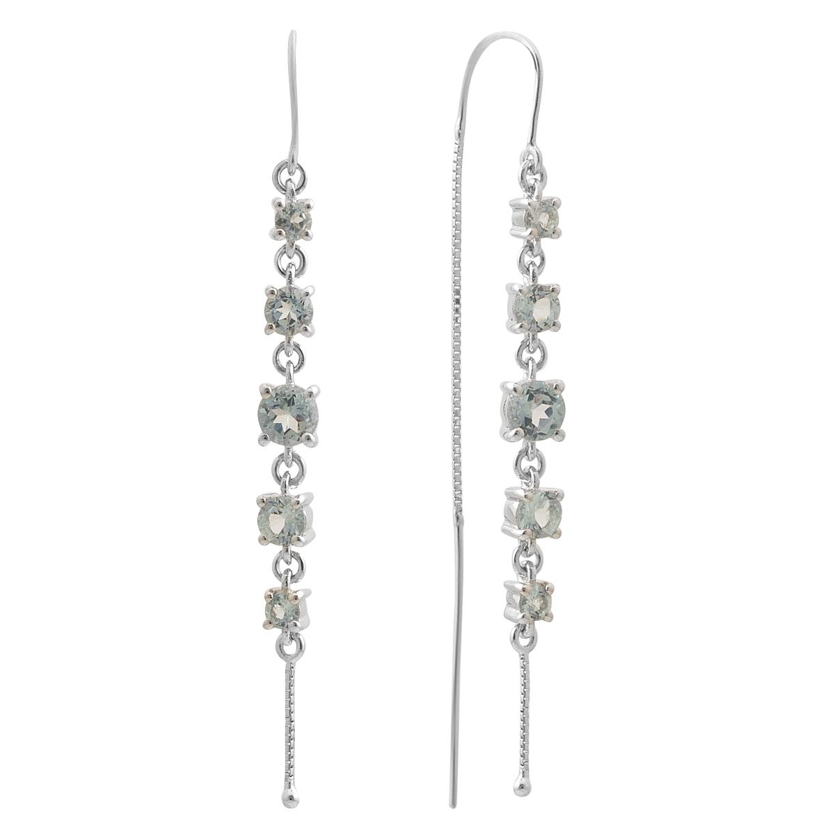 

Silver earrings with natural topaz 3.109ct (2198413) небо синє світло кольору