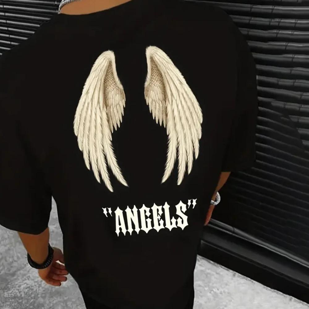 Sommermode Schweres Retro-T-Shirt für Herren mit englischen Buchstaben, 100 % Baumwolle, bedruckt, Rundhalsausschnitt, hochwertiges Casual Fitness Street