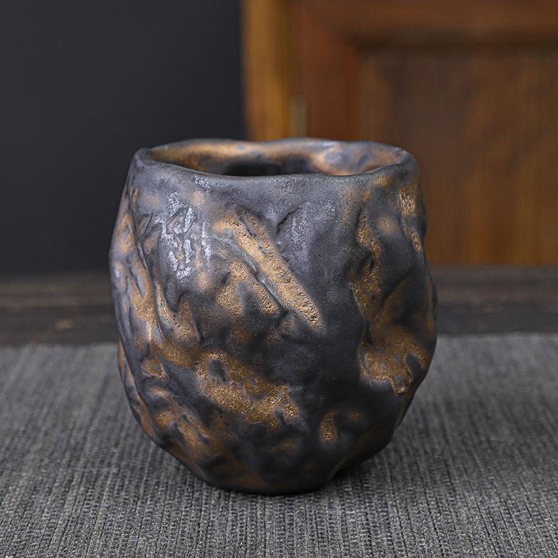 Керамическая чашка для чая ручной работы, чашка для одного человека, ретро, набор чашек Wuxing в стиле Сино-яки, чашка ваби, керамический набор для кунг-фу чая, чайная чашка