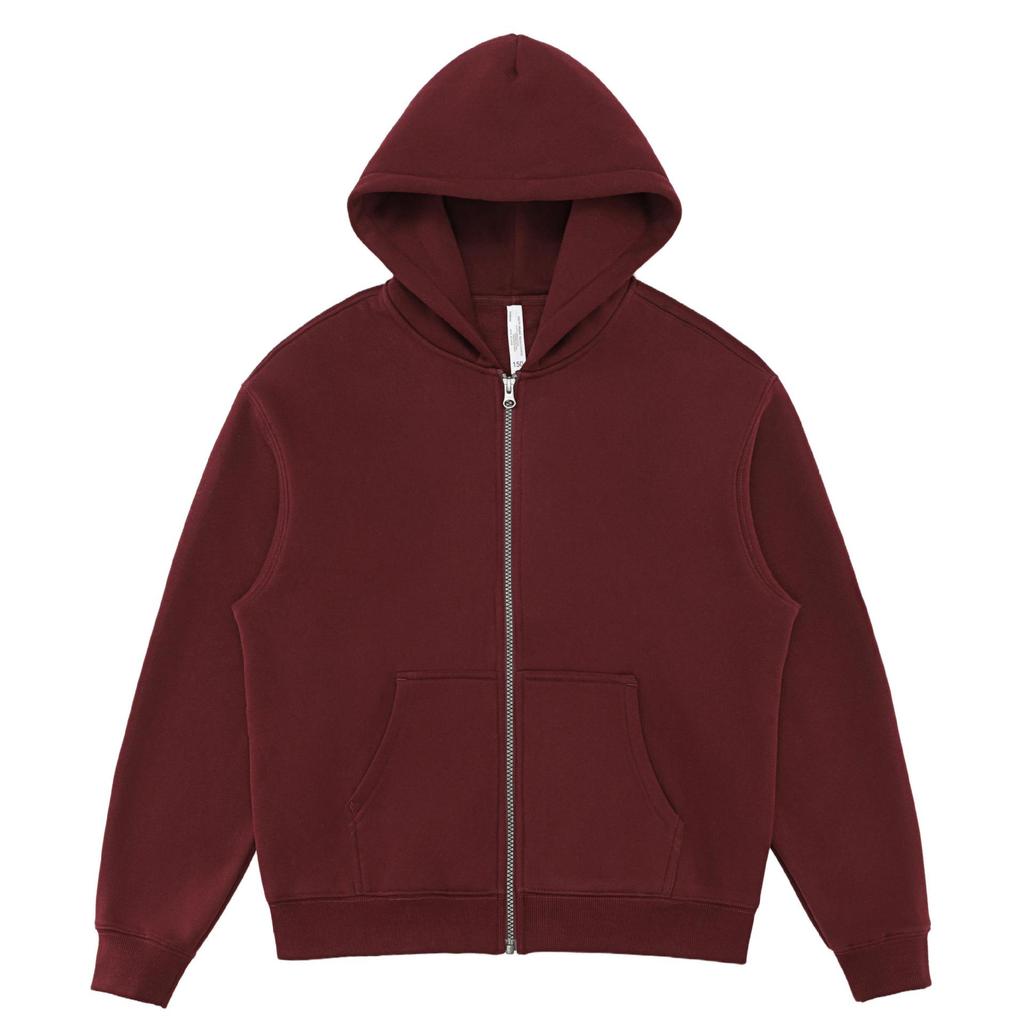LVLV Custom | American 350g Fleece Brushed Wide-fit Zipper Hoodie with Embroidered Logo and Print Design