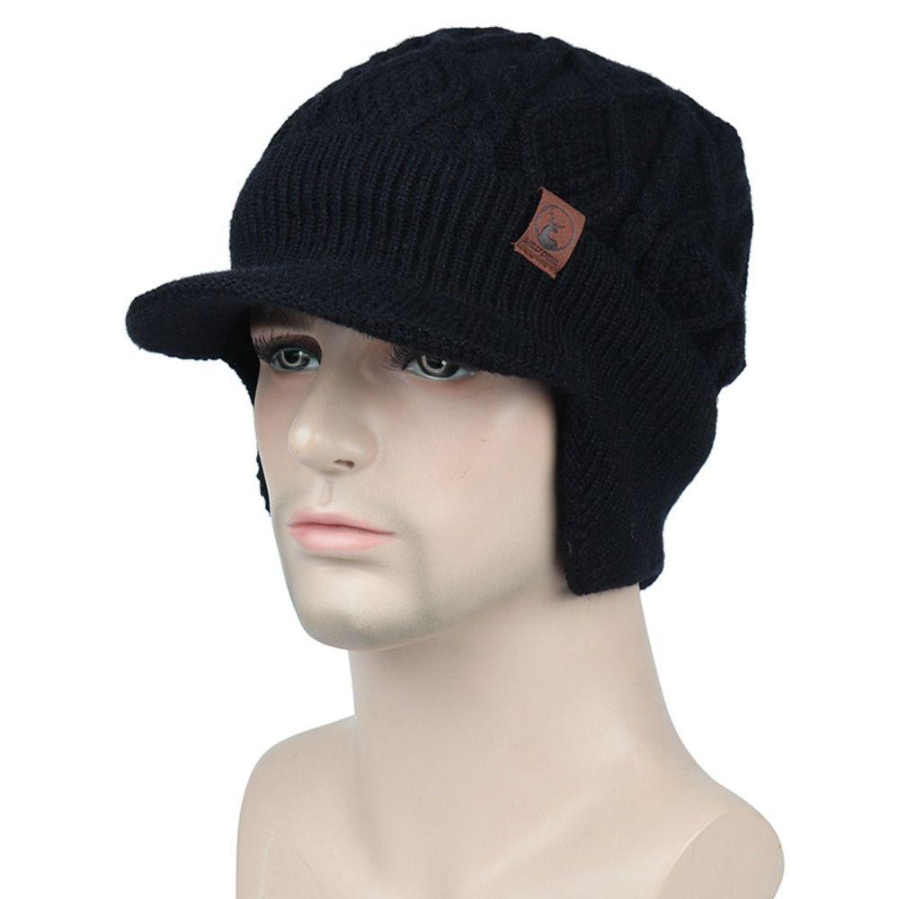 Thickened Winter Hat Warm Windproof Ski Beanie Hat Casual Knitted Hat  Birthday Gift