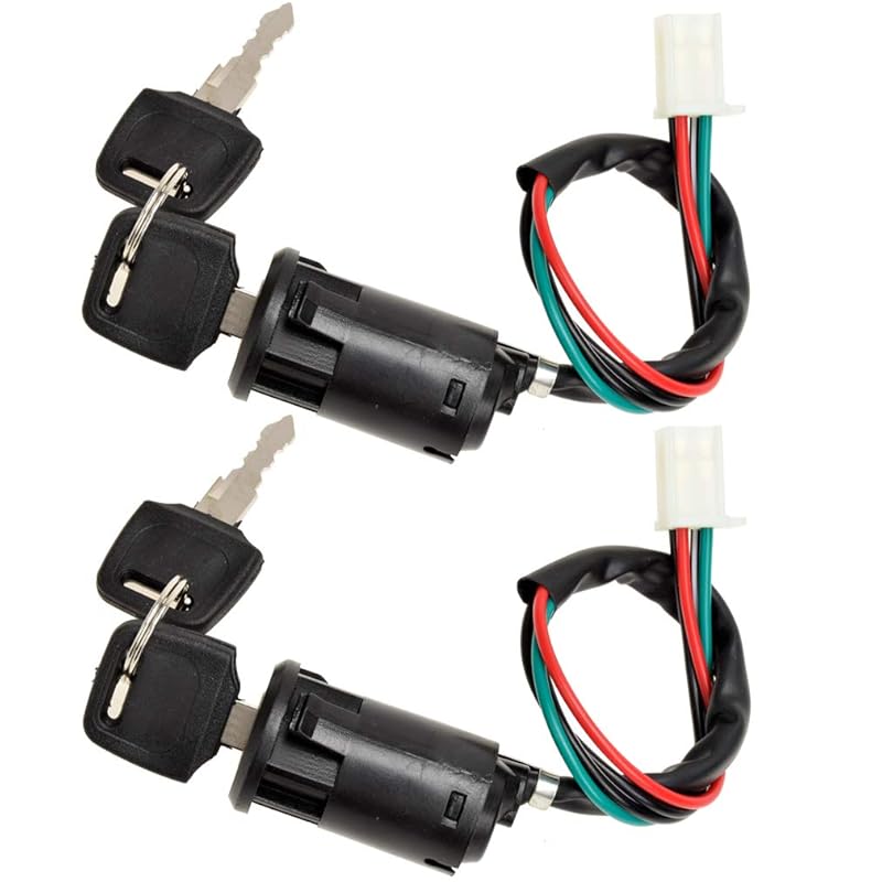 HIAORS 4 Wire Pin Ignition Key Switch Set For Tao Tao Coolster Baja Hawk Sunl Apollo Z20 DB-007 Coleman Roketa 50Cc 70Cc 90Cc 110Cc 125Cc 150Cc