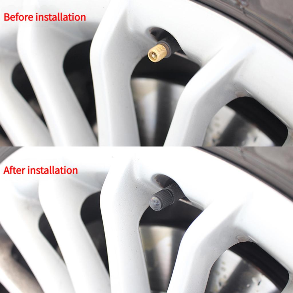 All Weather Metal Plastic Tire Valves Covers Anti Rust Sealing Caps Quick Install for Auto Bike Scooters Wheels