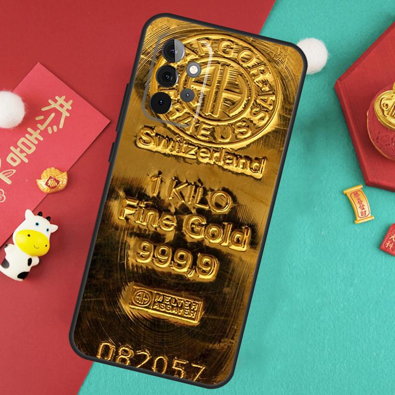 Switzerland Fine Gold Case For Samsung Galaxy A55 A35 A15 A54 A34 A14 A52 A32 A12 A13 A33 A53 A17 A16 A26 A36 A56