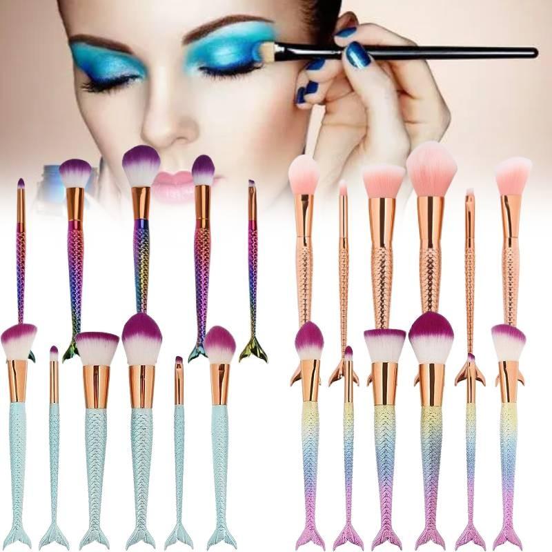 Mermaid Makeup Brush Set Foundation Eyeshadow Brushes Cosmetic Durable Tool