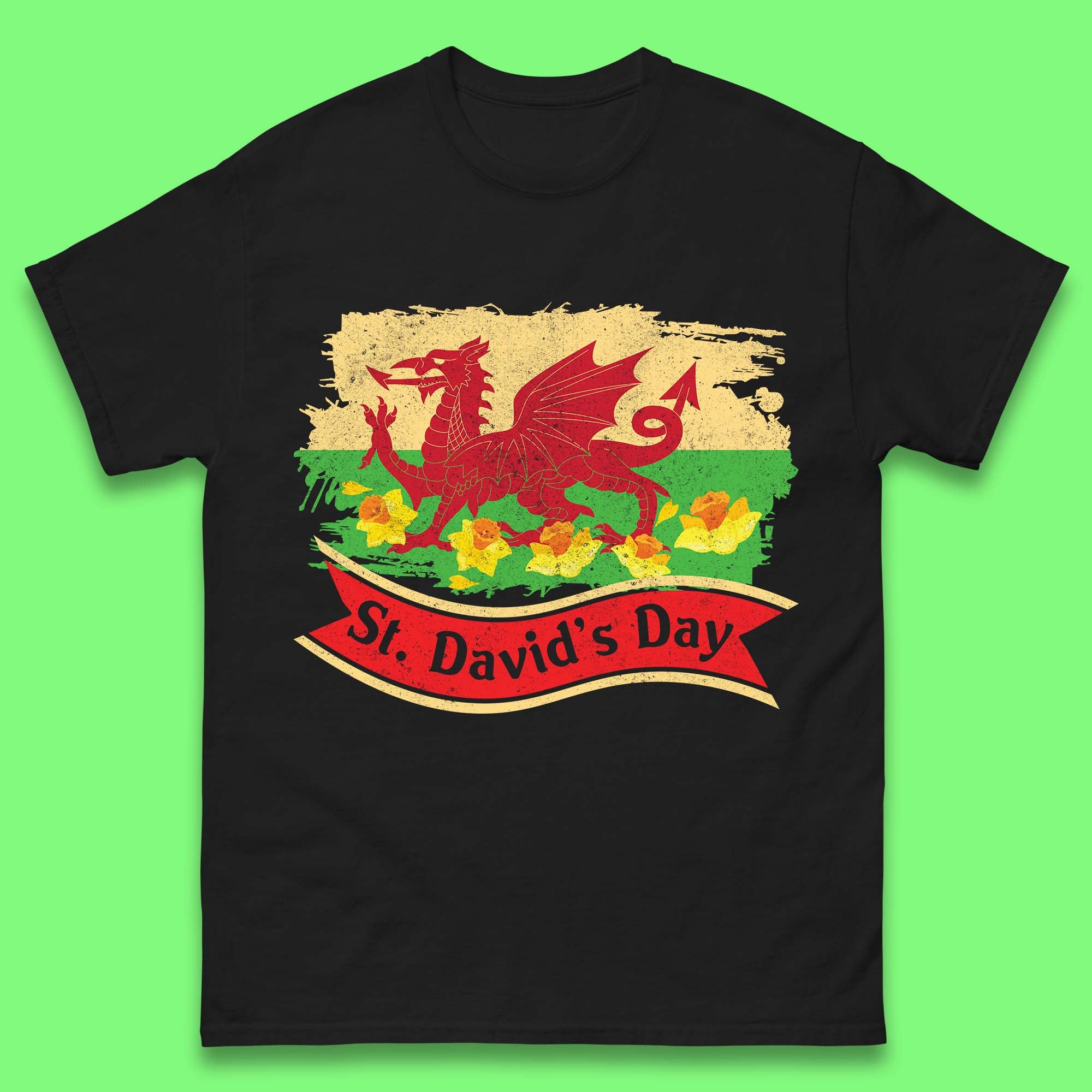 St. David s Day Mens T-Shirt Womens Tops Tees 2XL