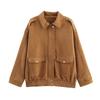 Bomber Jackets for Women Outerwears Suede Jacket Women Streetwear Holiday Women Coats Zipper