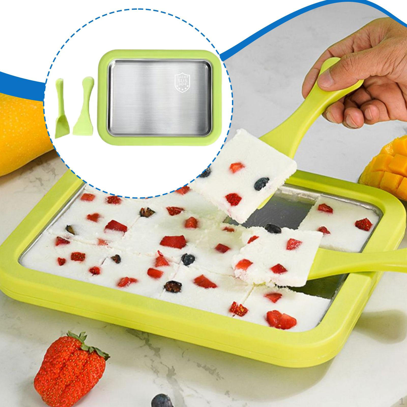 

Ice Cream Maker in Dishes, Frozen Yogurt Maker, Multipurpose DIY Kitchen Gadgets with 2 Spatulas,