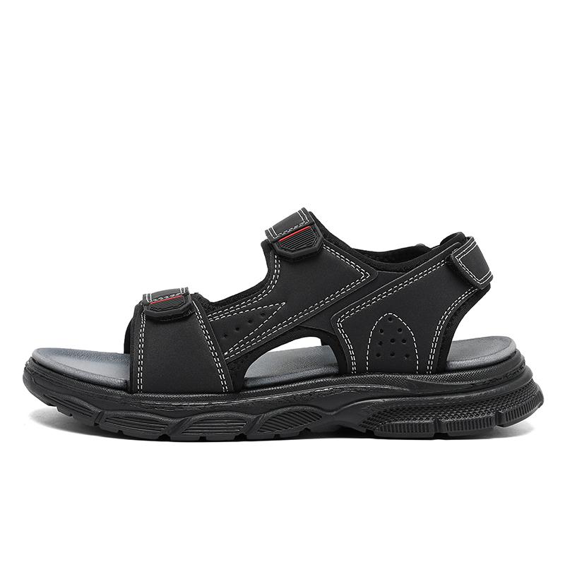 Summer Men s  Leather Beach Sandals/Slippers 39-45 39 чёрный