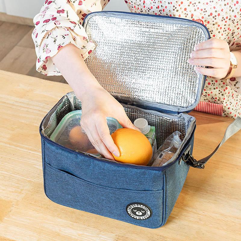Tragbare Lunchtasche Thermoisolierte Lunchbox Tragetasche Kühltasche Handtasche Wasserdichter Rucksack Bento Beutel Firmen-Lebensmittelaufbewahrungsbeutel