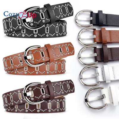 Retro Brown Willow Nail Belt Women's Accessories Decorative Skirt Jeans Belt