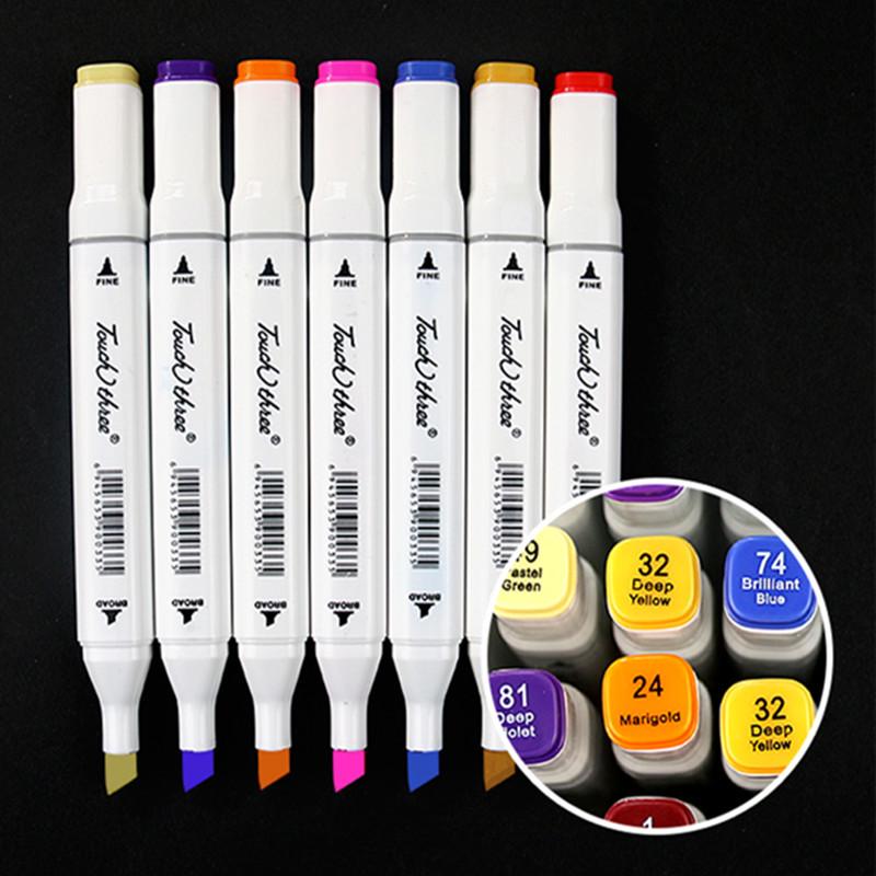 3rd Generation Touch Three Marker Pen Set for Student Hand-Painted Anime Art - Oil-Based Colored Painting Pens