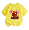 Kids Boys Girls 100% Cotton Crew Neck Short Sleeve T-Shirt, Cute Cartoon Superhero Birthday Party Print Casual Soft Tee for Children Daily Wear Holida