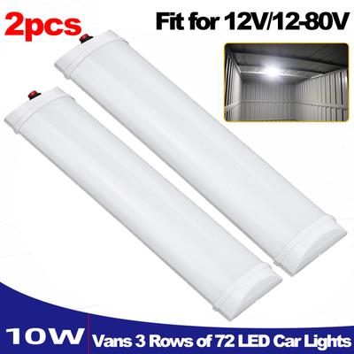 1/2pcs 12-80V Highlight 72 Beads Truck Compartment Light Car Recreational Vehicle Cab Reading Light with Switch Trunk Light