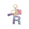 Butterfly Initial Letter Keychain Pendant Exquisite Practicality Backpack School Bag Decoration Purple Alphabet Keychain for Girls Women