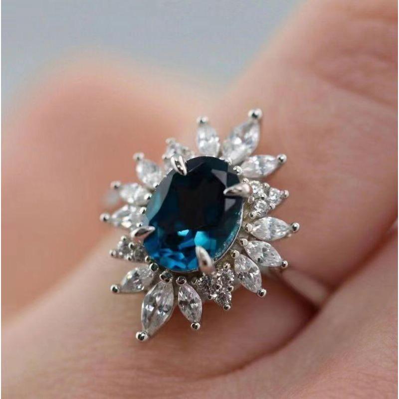 

Bridal Jewelry Prom Ladies Full Of Diamonds Zircon Rings Creative Snowflakes no. 11