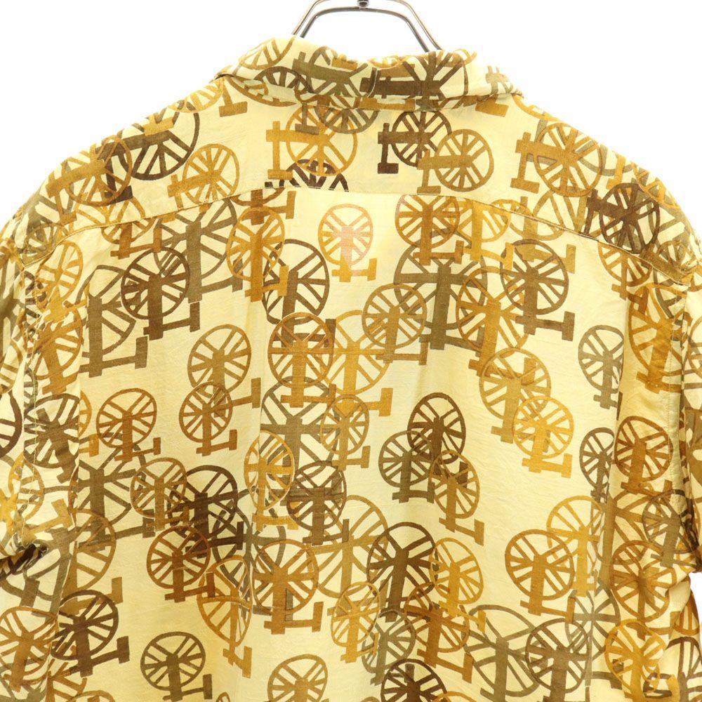 THAI SILK 60s 70s 100% Silk Vintage Overall handle Short sleeve Open collar shirt Men's Used