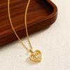 Wind Heart Rose Pendant Necklace, Copper Inlaid Zircon High-End Pendant For Women, Jewelry 388