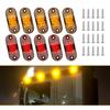 10PCS Marker Lights 2.5" LED Trailer Truck Oval Side Clearance Light Amber Red