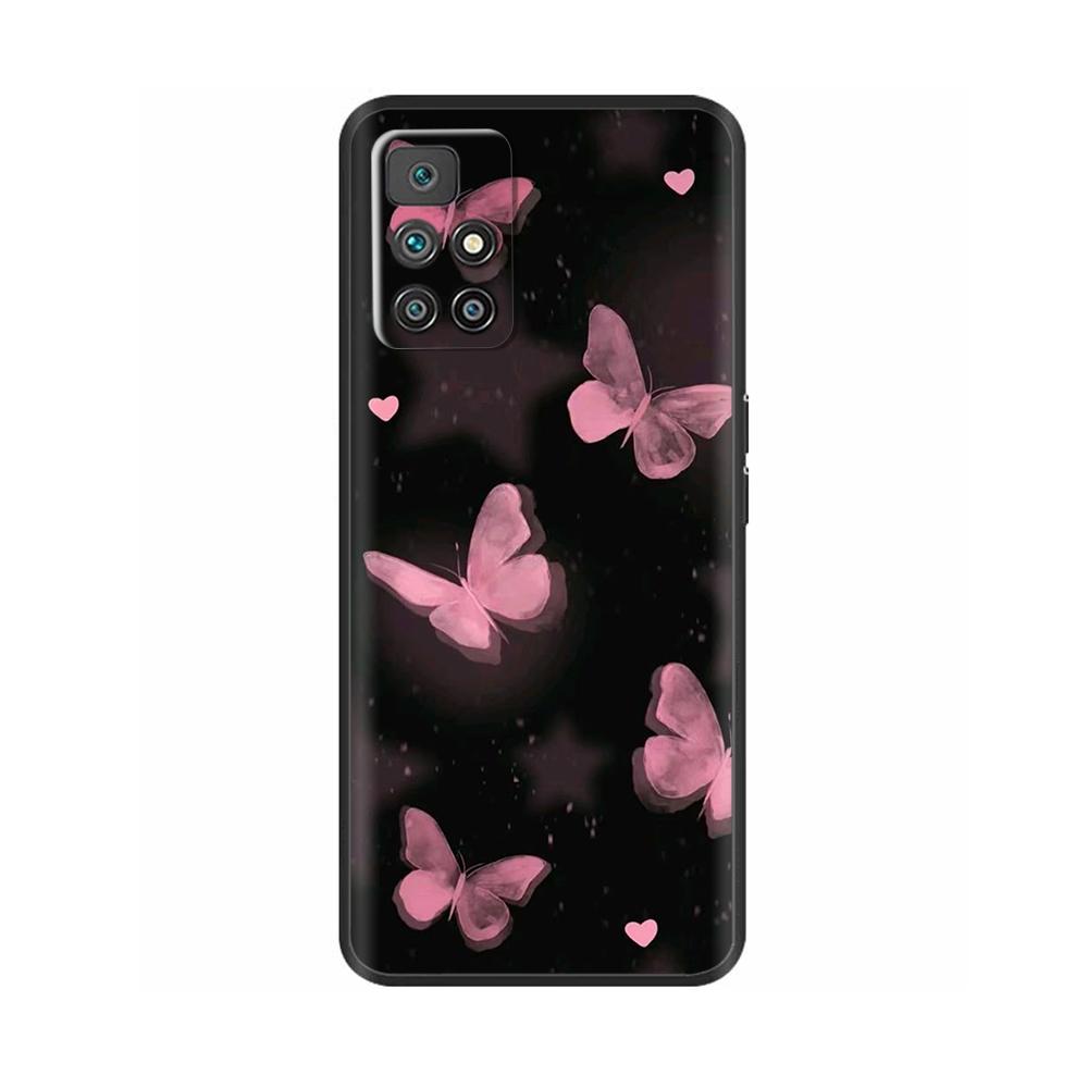 For Redmi 10 Case redmi10 Flowers Soft Phone Shell For Xiaomi Redmi 10 4G Cover For Redmi 10 Prime Cute Butterfly Cartoon Cases