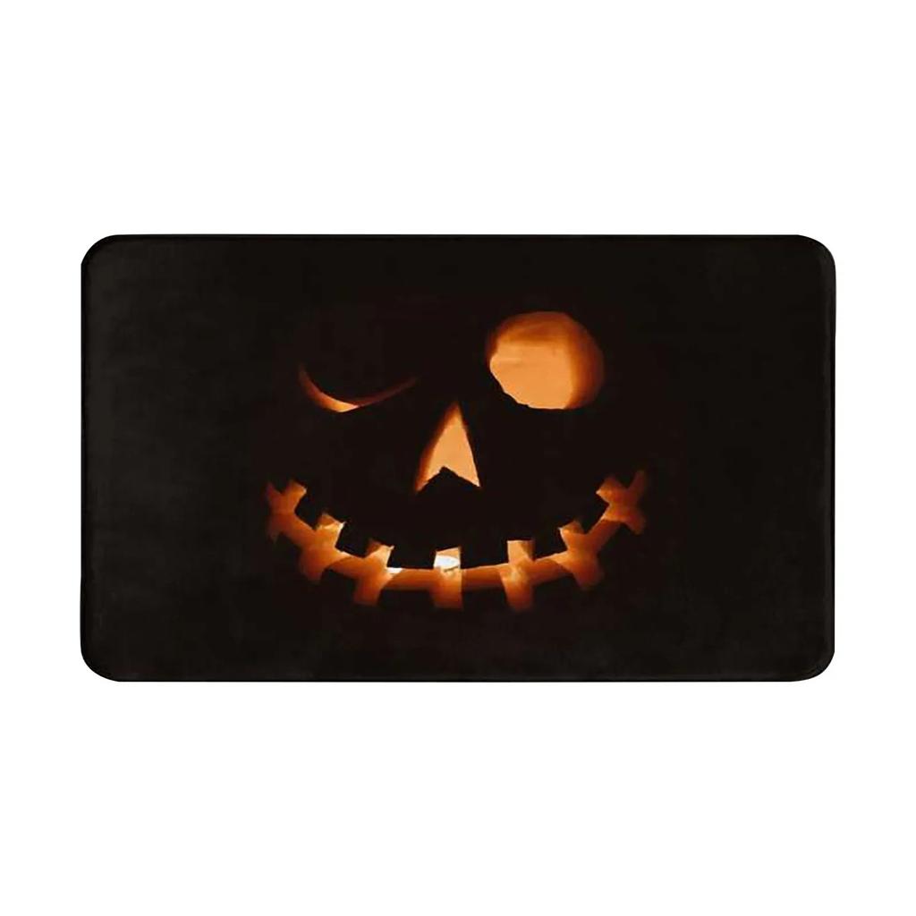 Halloween Print Carpet Cute Ghost Skull Non-slip Welcome Entrance Carpet Kitchen Bedroom Living Room Carpet Decoration