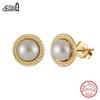 Effie Queen Retro Süßwasserperlenohrringe S925 Sterling Silber Einfaches Temperament Luxus Designer Hochzeitsschmuck Geschenke GPE98