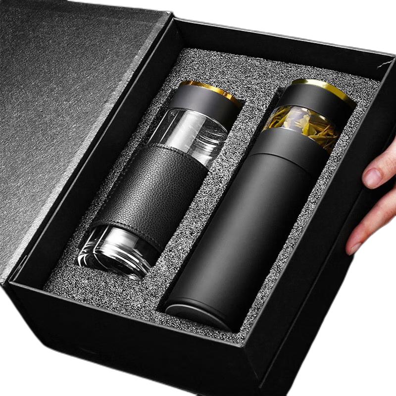 Мужская кружка-термос с ситечком для чая из нержавеющей стали, подарочный набор