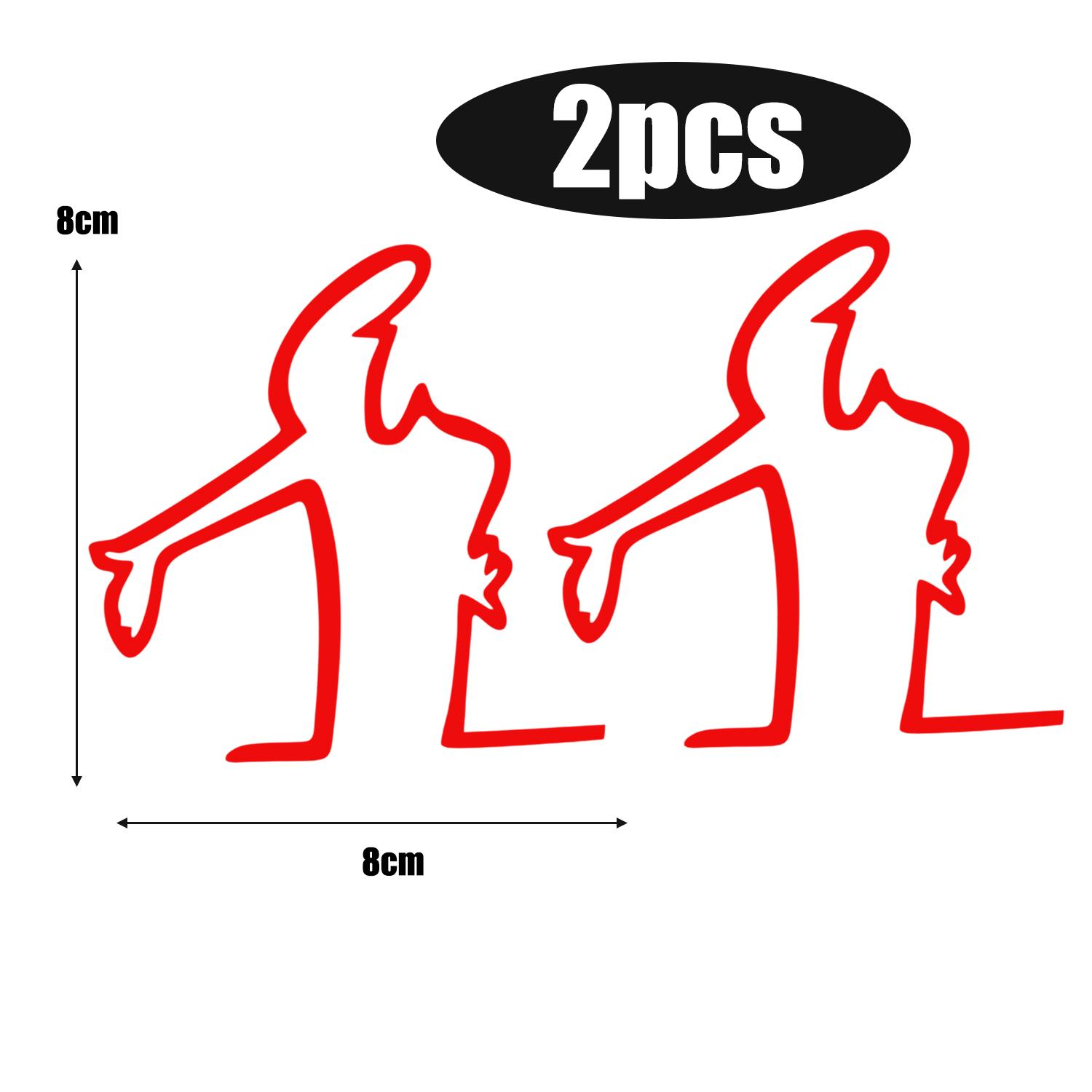 

2pcs Creative Action Pose Design Reflective PVC Vinyl Stickers Strong Adhesive Waterproof Decals for Car Motorcycles Decorations 8x8cm