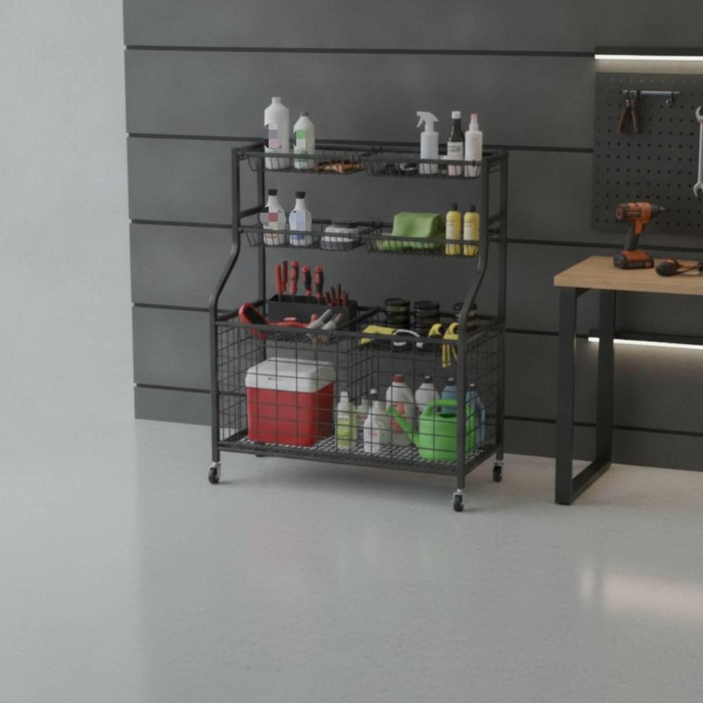 Rolling Sports Ball Storage Cart Portable for Playroom, Athletes, Coaches