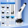 Brosse de nettoyage électrique 9 en 1 pour salle de bain avec poignées à double longueur