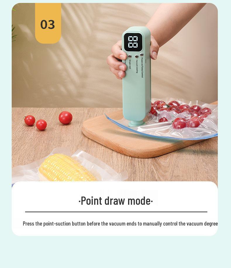 Rechargeable Mini Wireless Vacuum Sealer for Food Storage
