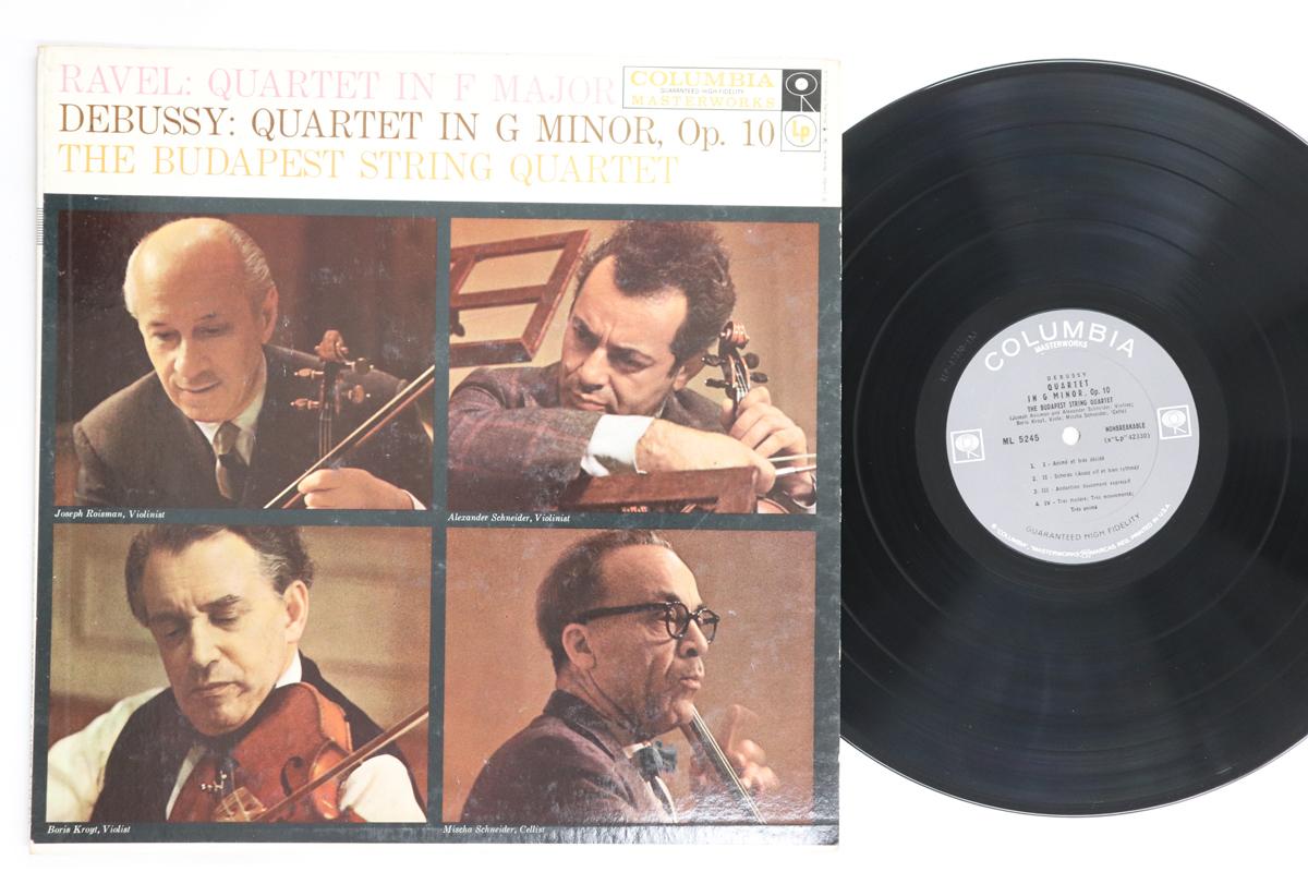 

LP Record BUDAPEST STRING QUARTET - Ravel Quartet In F Major / Debussy ML5245 COLUMBIA 1958 US Classical Used