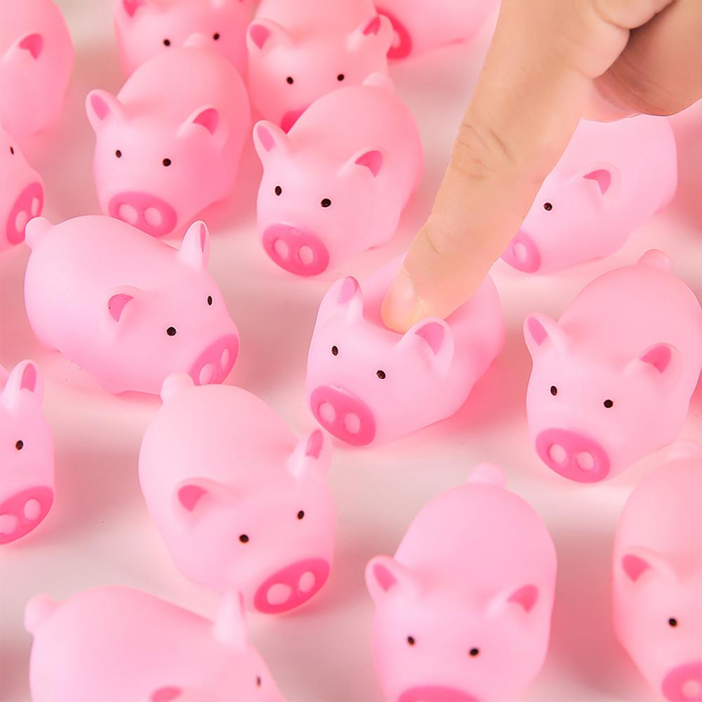 10 Pcs Pink Piggy Squeeze Squeal Durable Stress Relief Supplies Pets Dog Chew Toys Daily Squeeze Stress Relief Birthday Gifts.