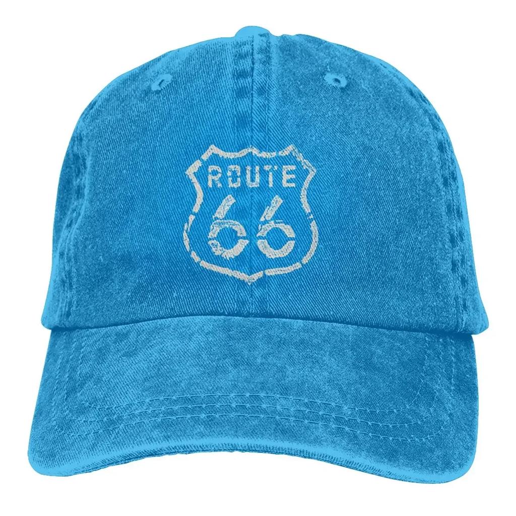 Vintage Route 66 Baseball Caps Peaked Cap Route 66 Sun Shade Cowboy Hats for Men Trucker Dad Hat