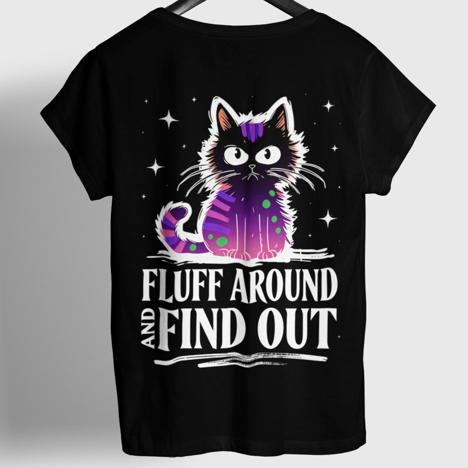 Cute Angry Black Cat T-Shirt Funny Kitty Humor Gift For Cat Lovers Back Print 4XL