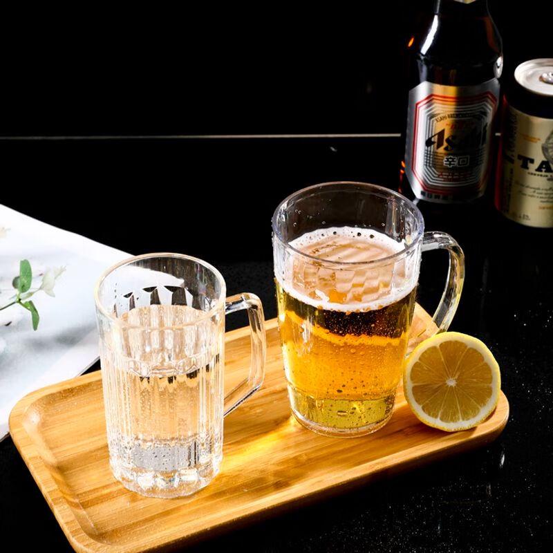 Set of 6 Acrylic Plastic Beer Mugs with Handle