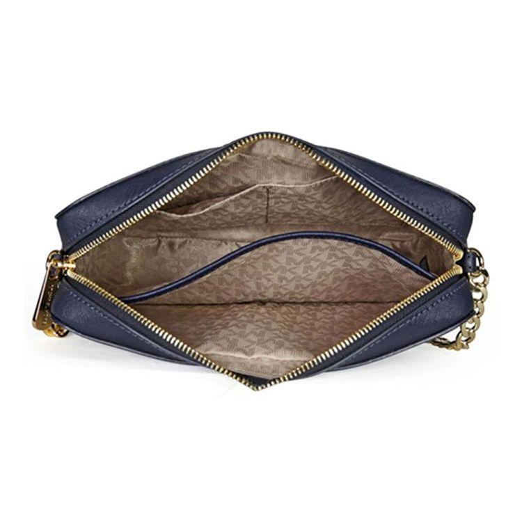 Michael Kors Jet Set Travel MK Letter Logo Chain Small Square Bag Women Shoulder Bag Dark-Blue 32S4GTVC3L-414