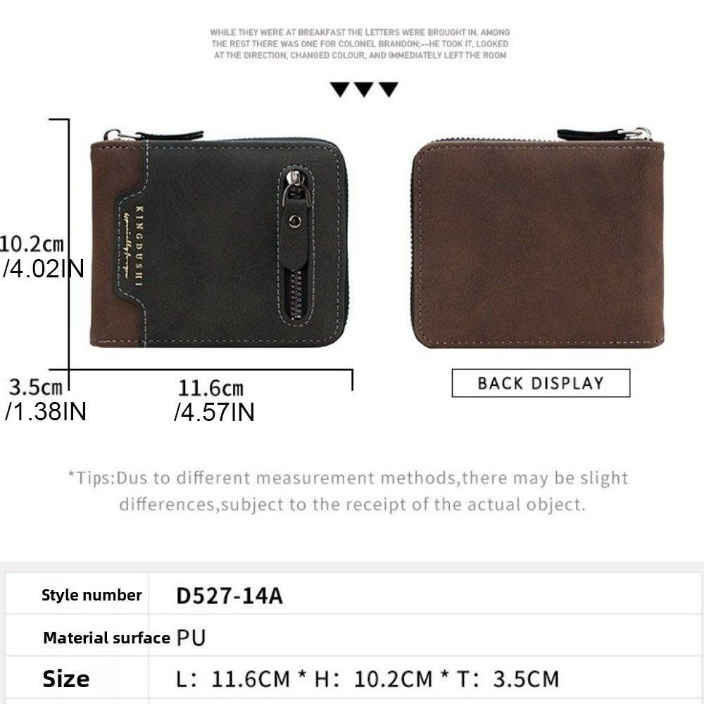 Large Capacity PU Leather Coin Purse Thin Card Holder Portable Men's Short Wallet  Travel