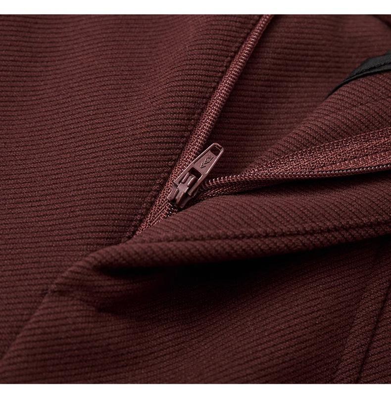 Ankola Women's Red Wool Wide-Leg High-Waisted Thick Trousers for Autumn/Winter 2024